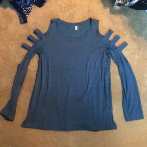 Long sleeve shirt with cut outs